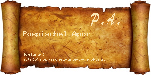 Pospischel Apor névjegykártya